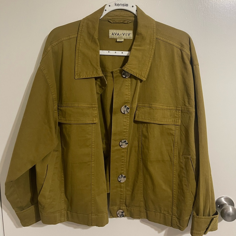 Ava and Viv Green Utility Jacket